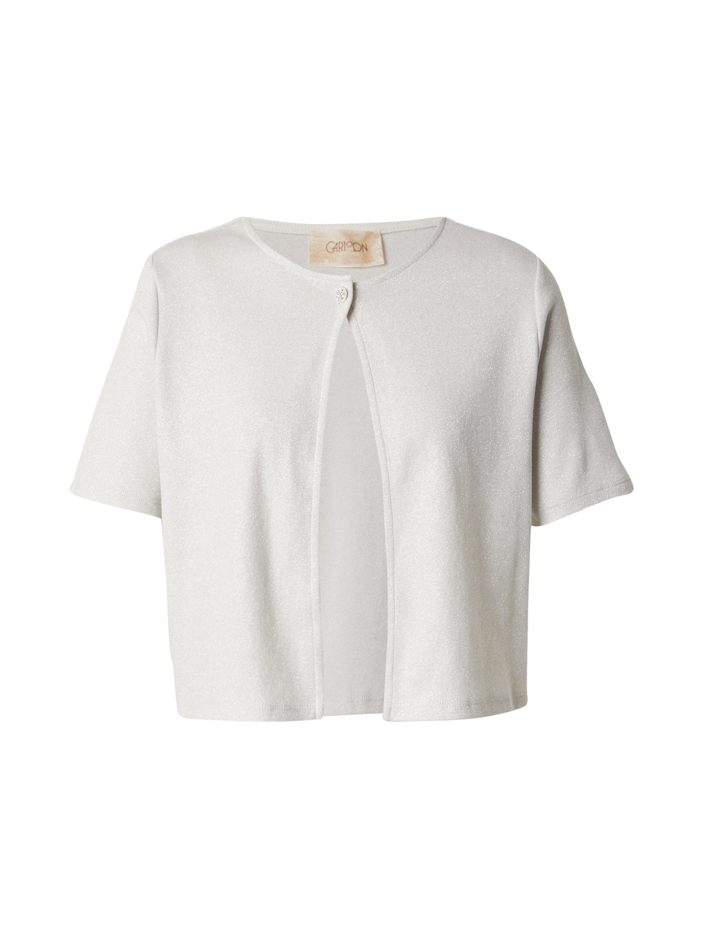 Cartoon Knit Cardigan in White: front