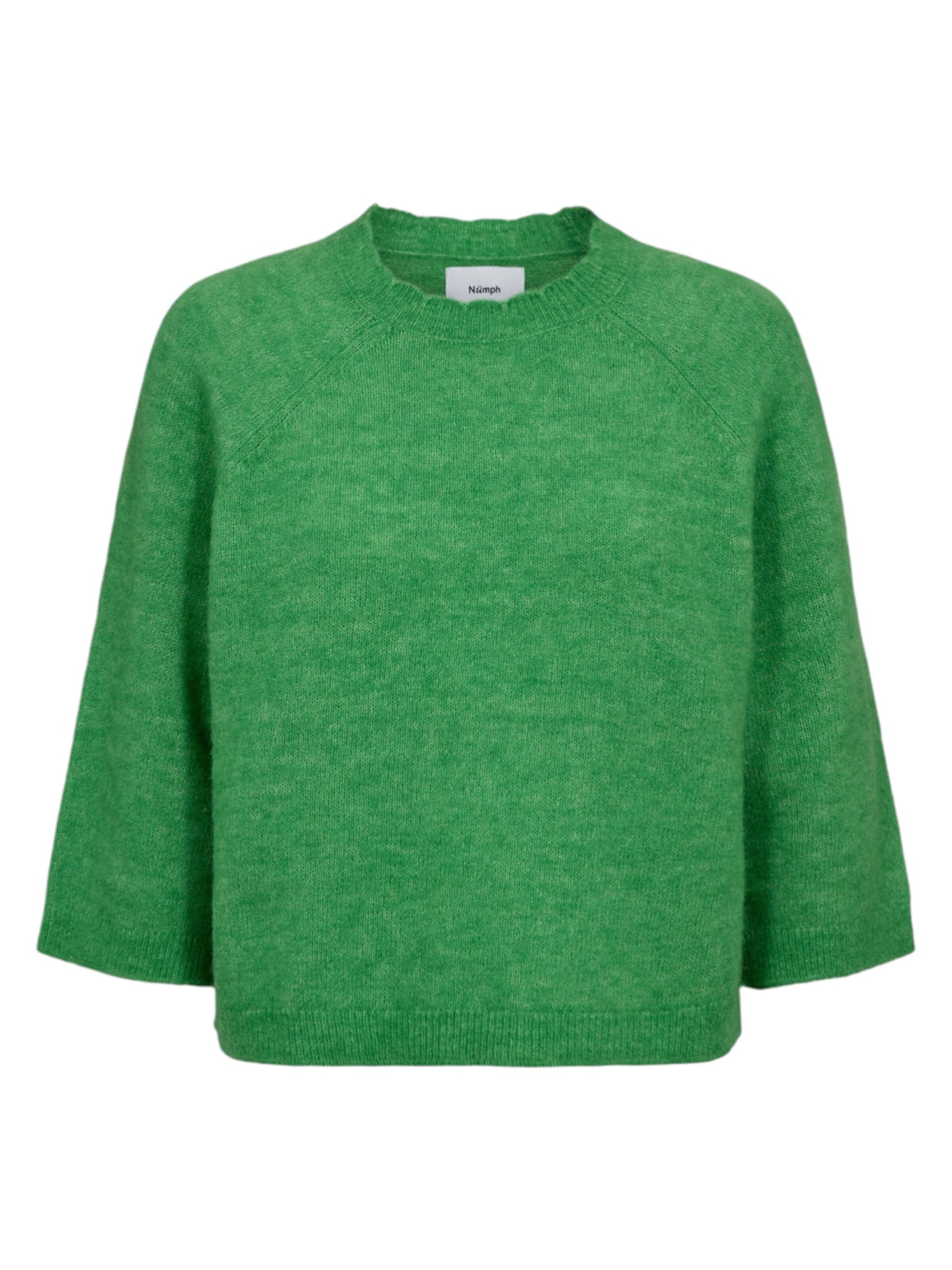 NÜMPH 3/4 Ärmel-Strickpullover 'NURIETTE SELMA PULLOVER' in Grün: Vorderseite