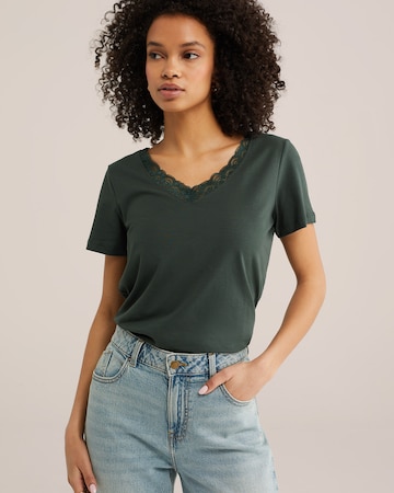 WE Fashion Majica | zelena barva: sprednja stran