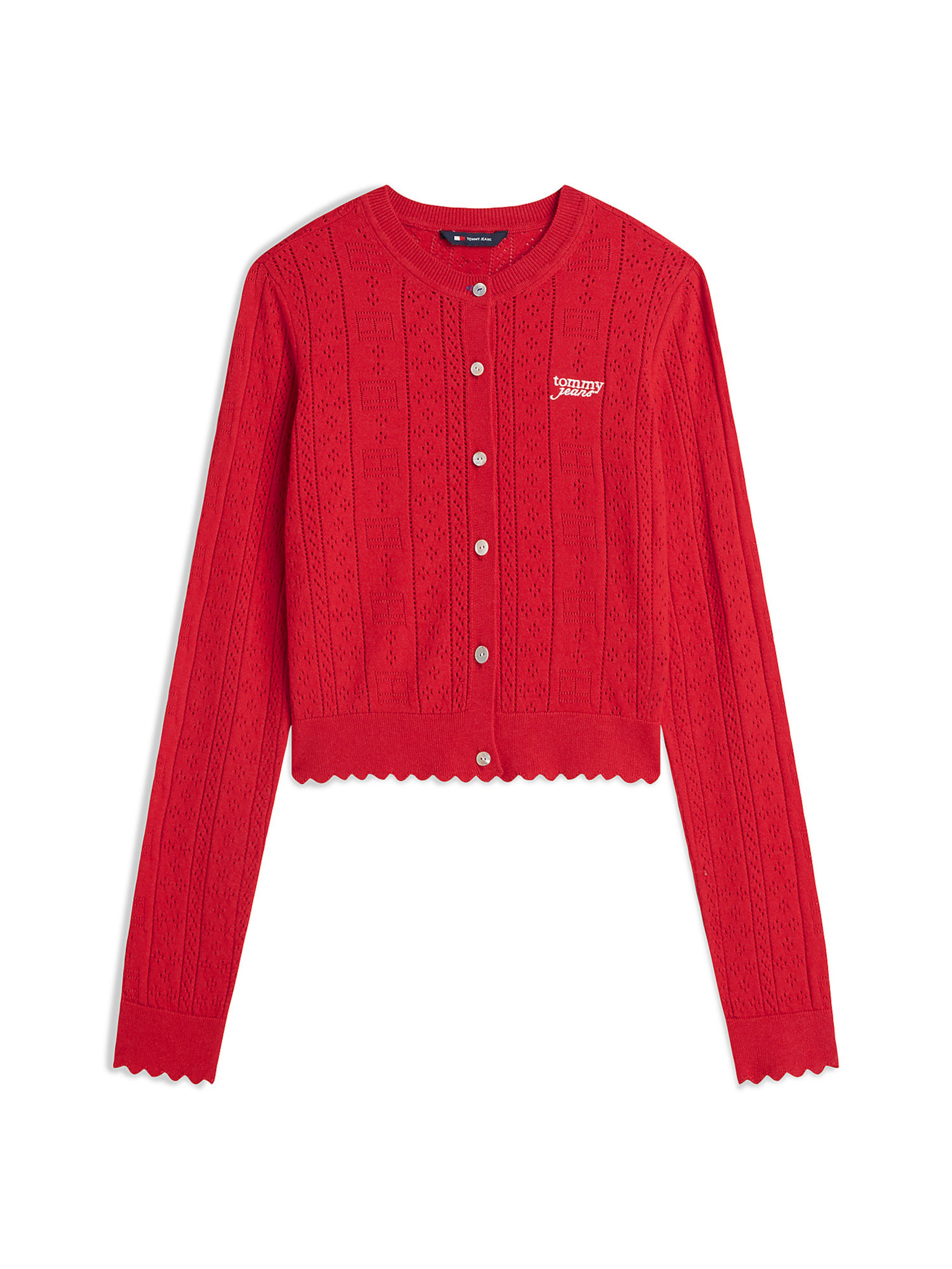 Tommy Jeans Strickjacke in Rot: Vorderseite