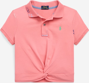 T-Shirt Polo Ralph Lauren en rose : devant