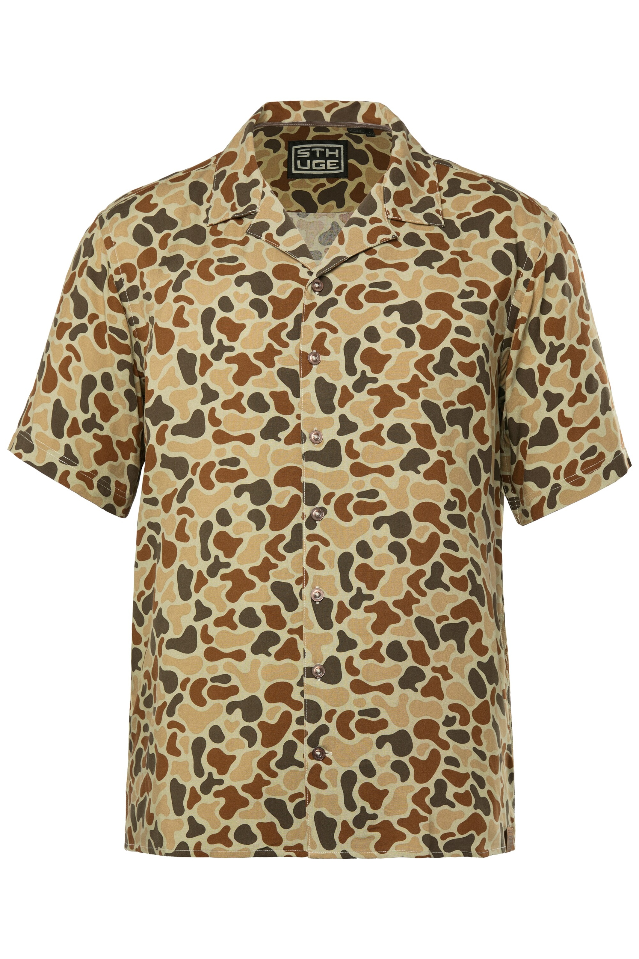 STHUGE Regular fit Overhemd in Bruin: voorkant