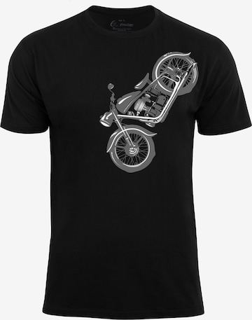 Cotton Prime T-Shirt 'Vintage Motorcycle' in Schwarz: Vorderseite
