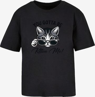 T-shirt 'Kätzchen You Gotta Be Kitten Me!' F4NT4STIC en noir : devant