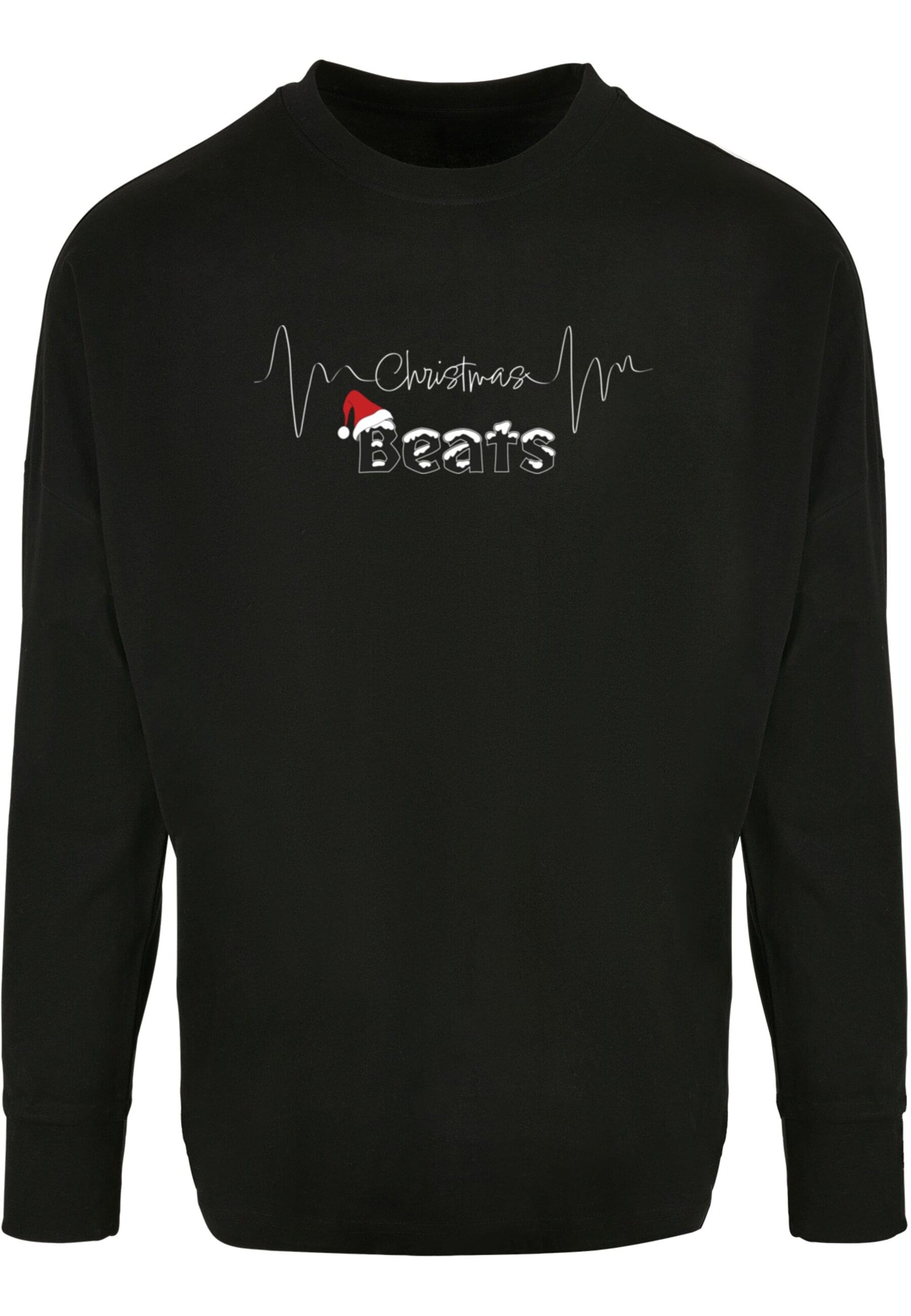 Merchcode Shirt 'Christmas beats' in Zwart: voorkant