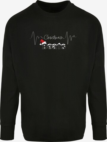 Merchcode Shirt 'Christmas beats' in Zwart: voorkant