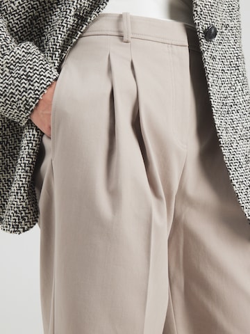 BOSS Black Wide leg Bandplooibroek 'Tiana-W' in Grijs