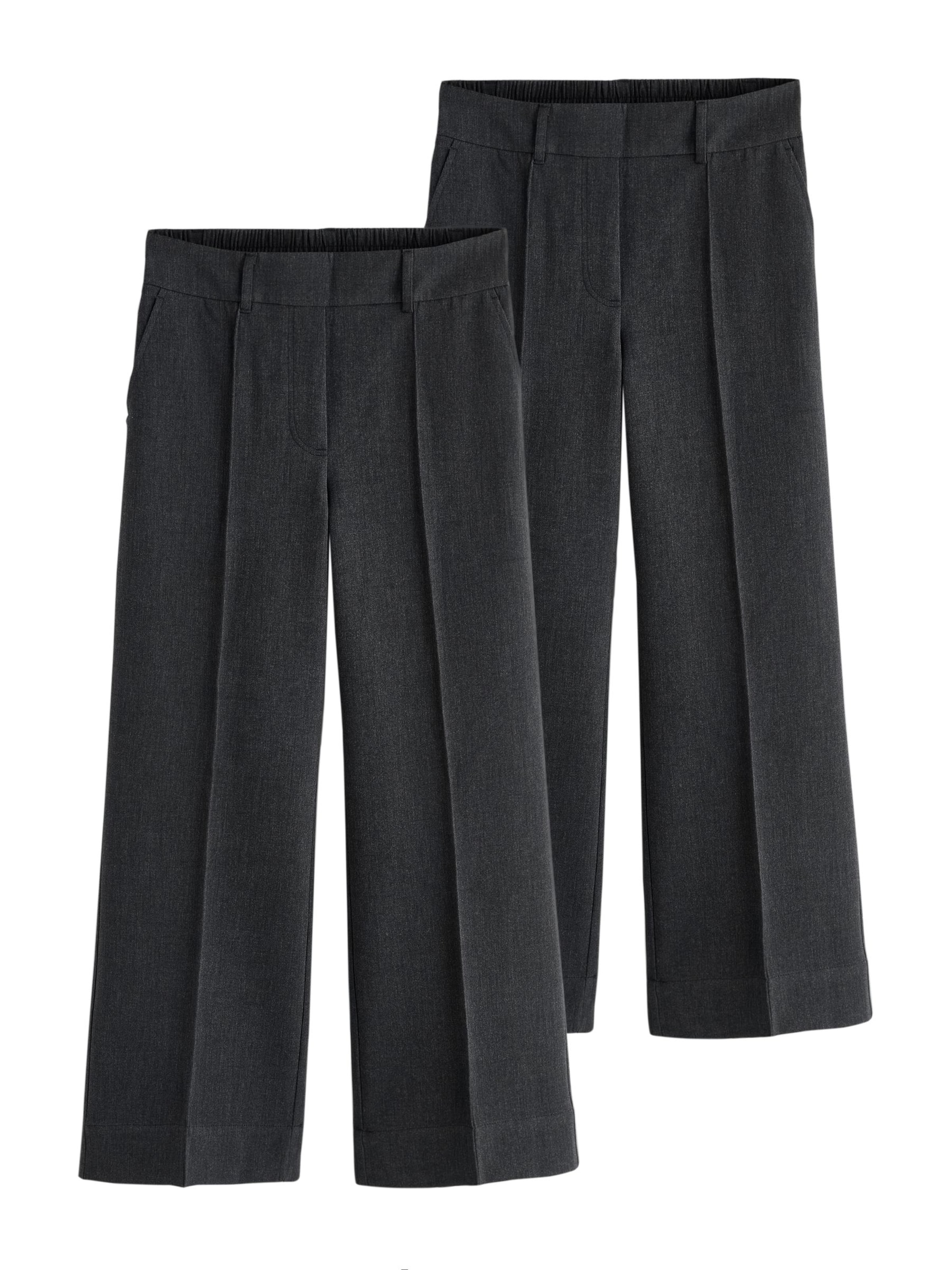 The Set - Pantalón plisado en gris: frente