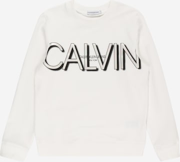 Calvin Klein Jeans كنزة رياضية بلون أبيض: الأمام
