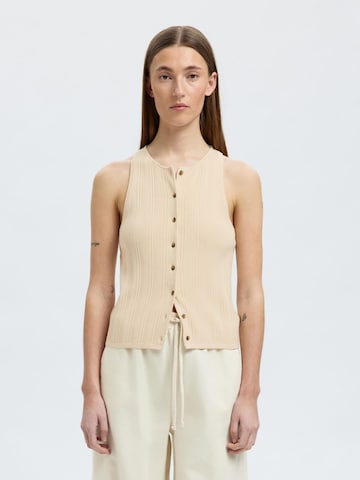 SELECTED - Chaleco de punto en beige: frente