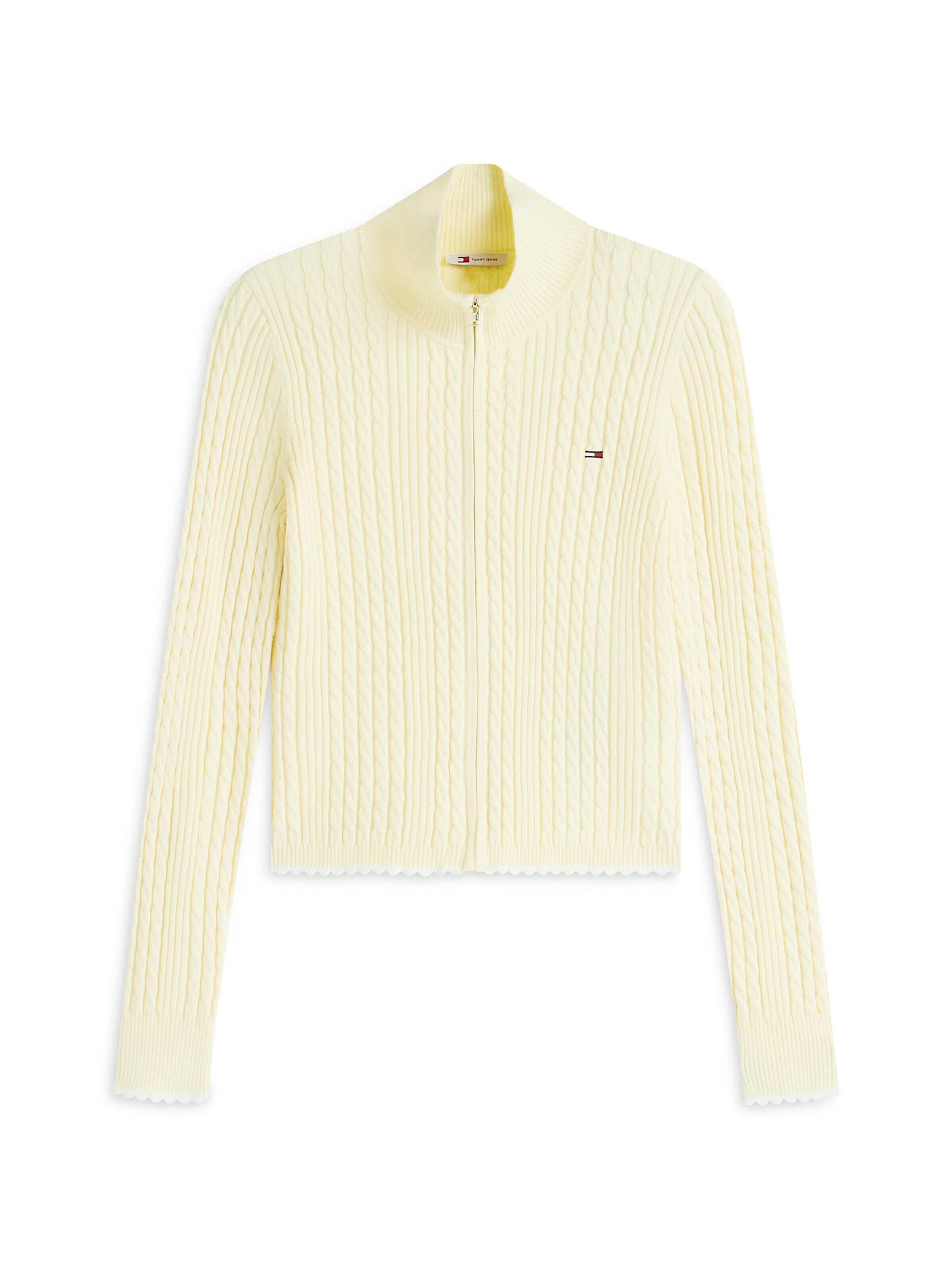 Tommy Jeans Strickjacke in Gelb: Vorderseite