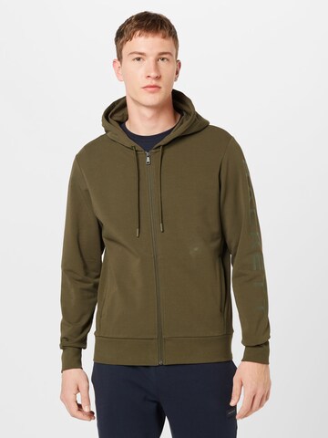 Hackett London - Sudadera con cremallera en verde: frente