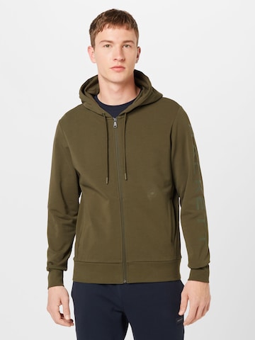 Hackett London Zip-Up Hoodie in Green: front