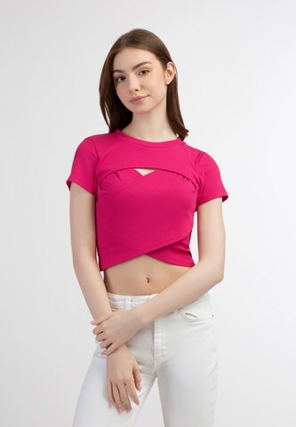 MYMO Top in Pink: front