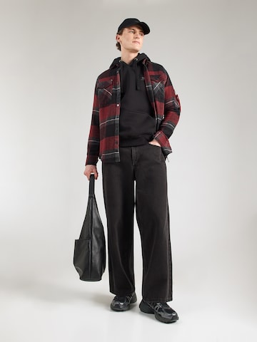 Bluză de molton 'Mirror' de la ALPHA INDUSTRIES pe negru