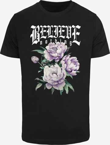 T-Shirt 'Believe Nothing' Mister Tee en noir : devant