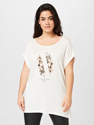 T-shirt 'Maja' ABOUT YOU Curvy en blanc : devant