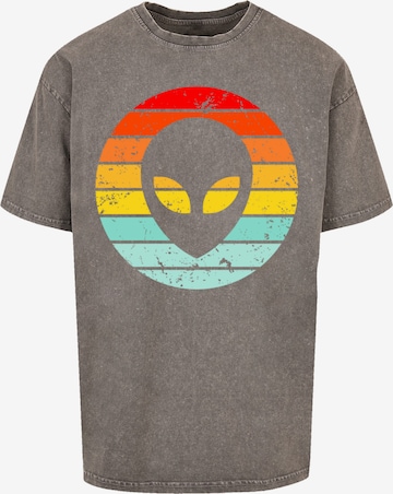 T-Shirt 'Alien Retro Sonnenuntergang' F4NT4STIC en gris : devant