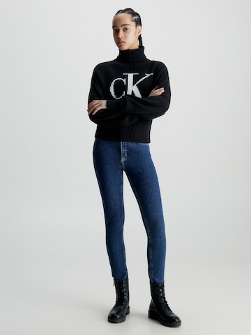 mėlyna Calvin Klein Jeans Prigludęs Džinsai