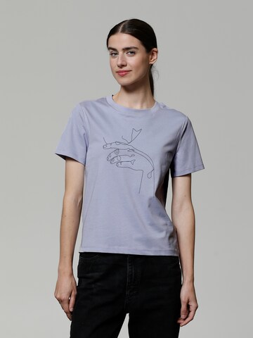 T-shirt 'Don't Hurt Yourself' Watapparel en violet : devant
