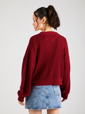 Tommy Jeans Knit Cardigan 'Essential' in Red