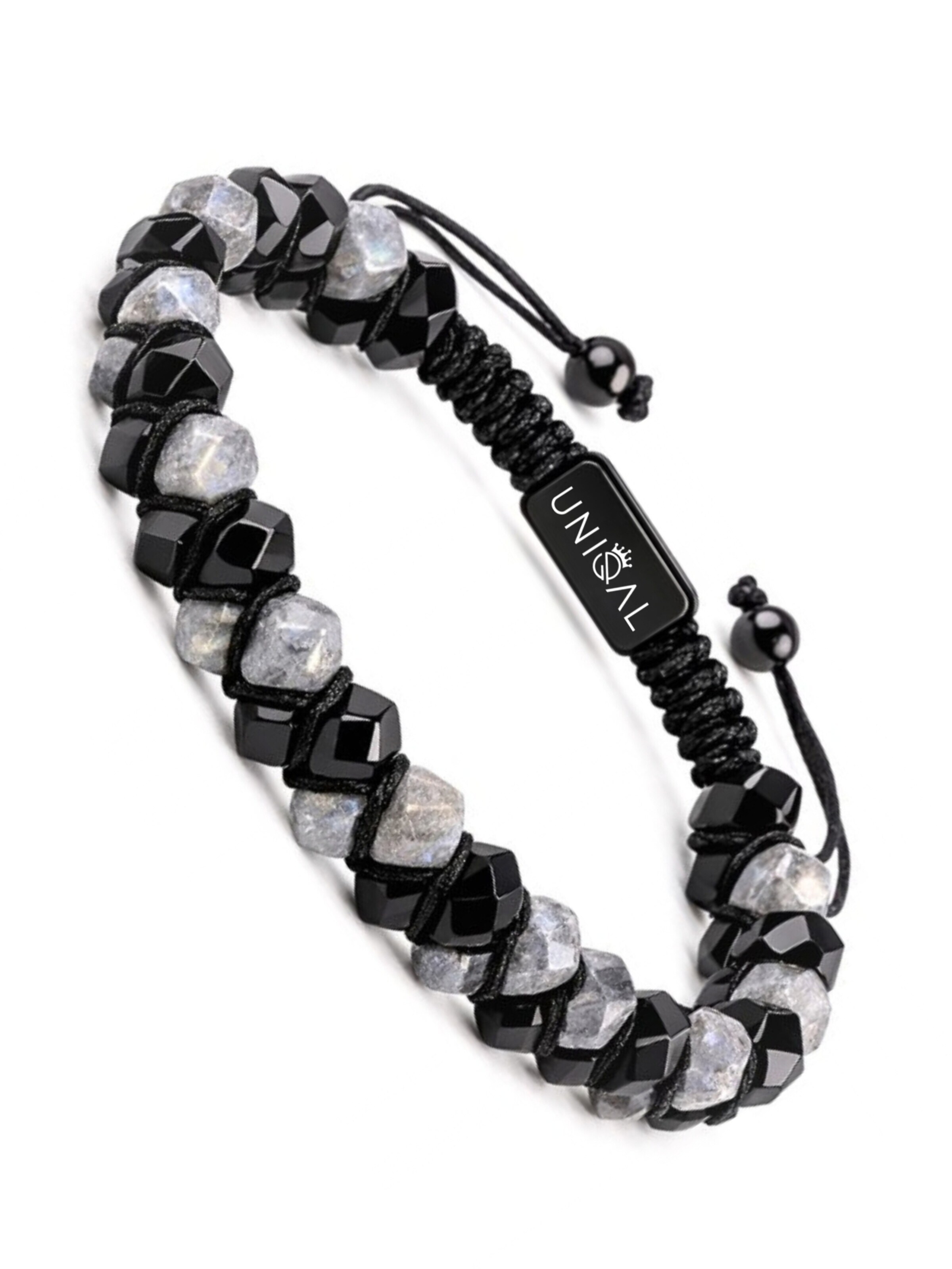 UNIQAL Bracelet 'LABRADORIT SCHWARZER TURMALIN' in Mixed colors: front