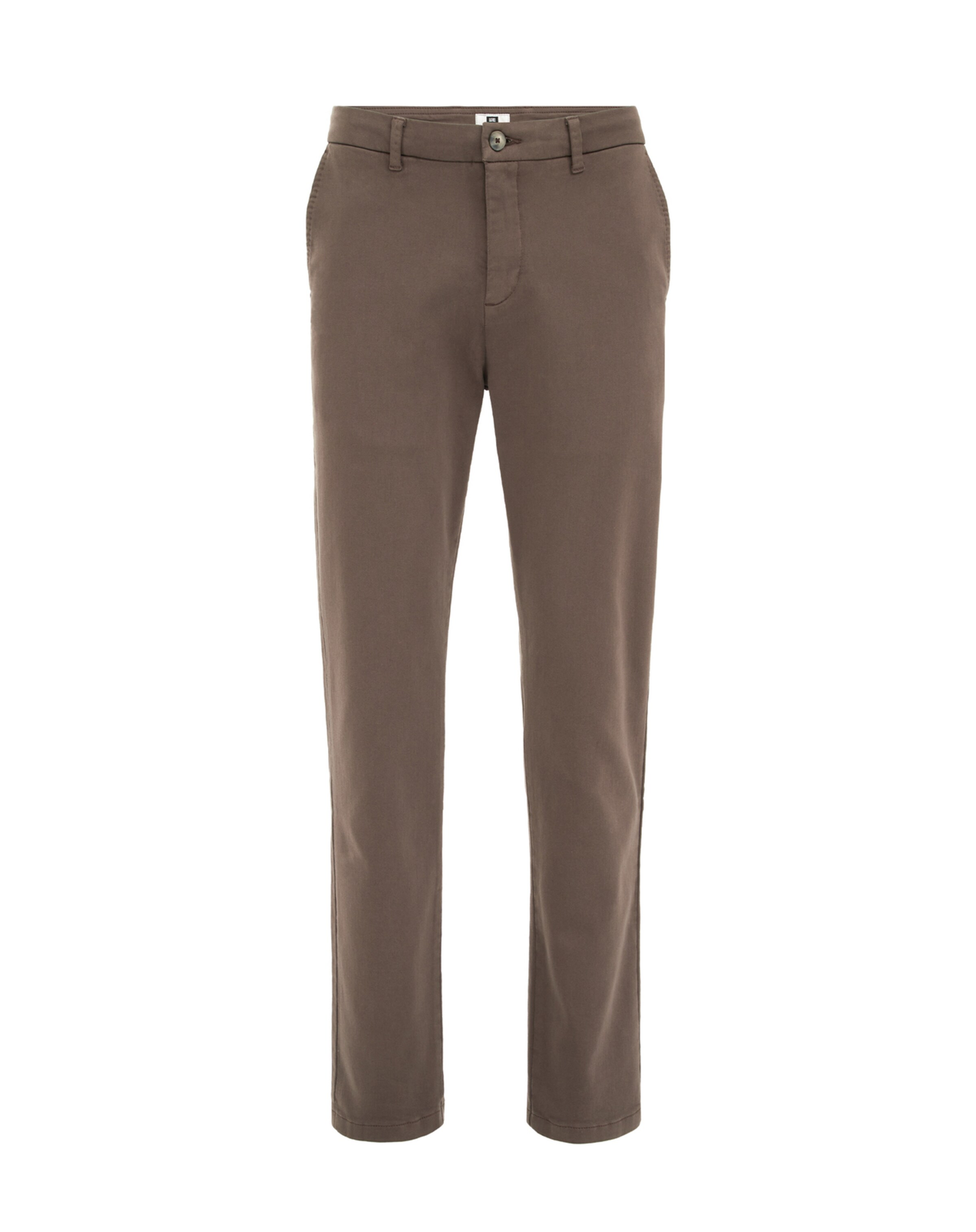 Coupe slim Pantalon chino WE Fashion en marron : devant