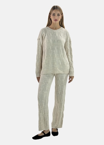 Felpa di Elara in beige: frontale