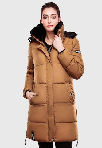 MARIKOO Winter coat in Brown: front