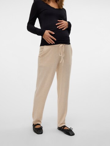 MAMALICIOUS - Tapered Pantalón 'MLANISETTE' en beige
