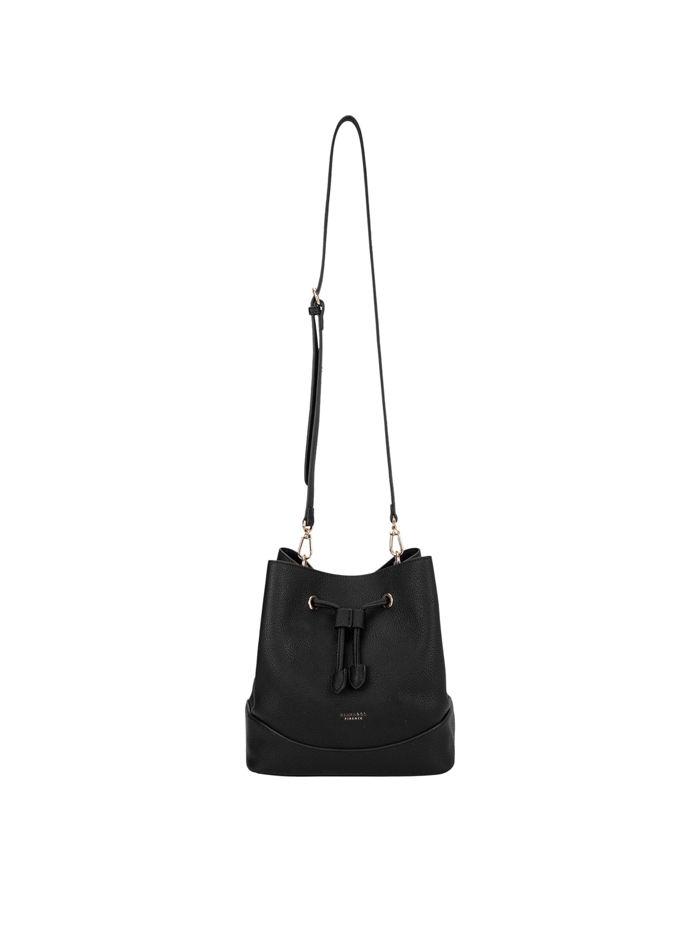 Borsa a mano 'Borsa a Mano Donna Vegan Leather con Coulisse e Tracolla Rimovibile' di Diana&Co. in nero