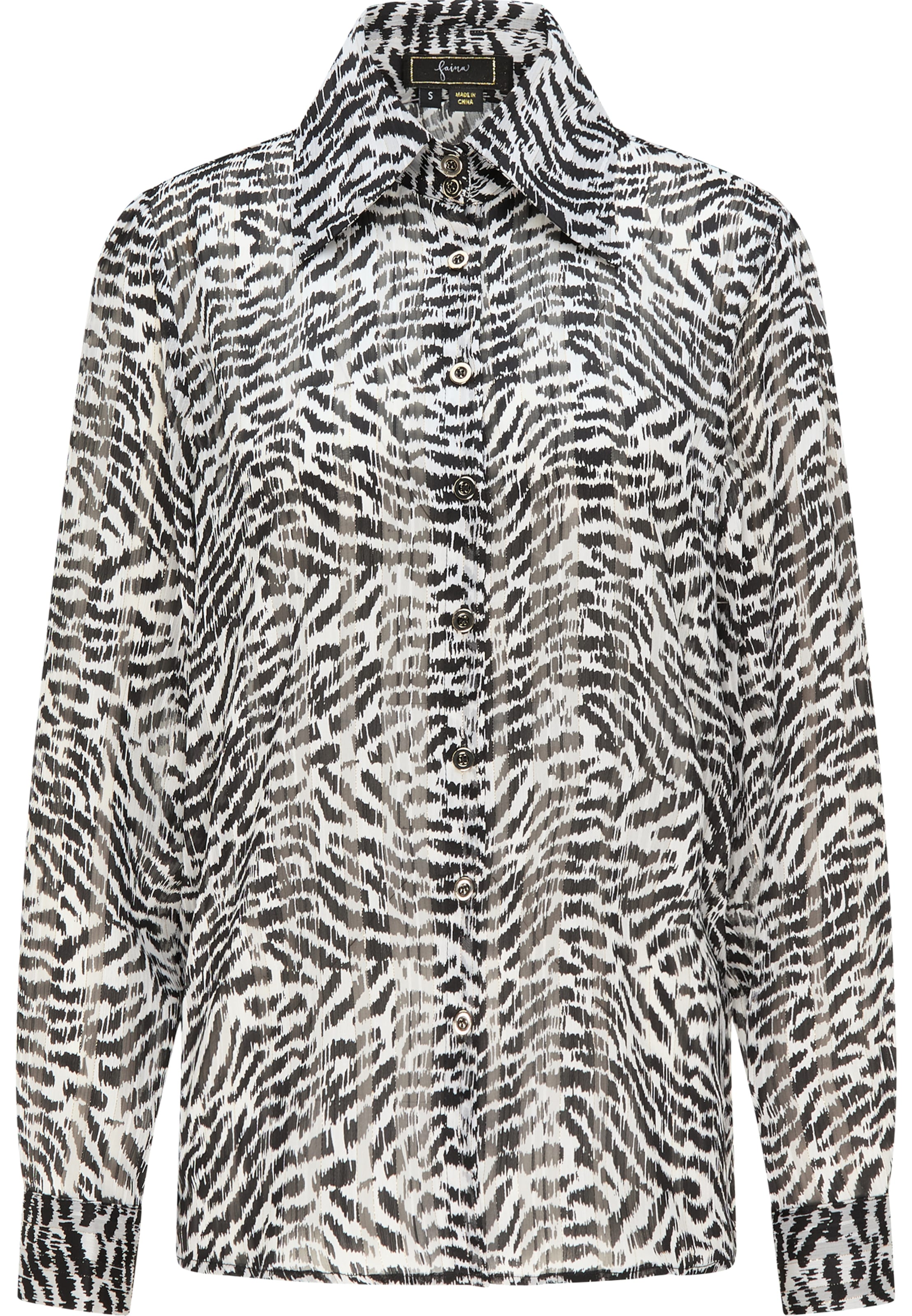 melns faina Blūze: no priekšpuses