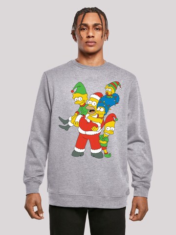 F4NT4STIC Sweatshirt 'The Simpsons Christmas Family' in Grey: front