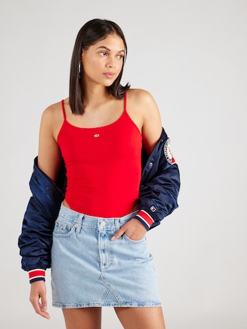 Tommy Jeans Shirtbody 'ESSENTIAL' i rød: forside