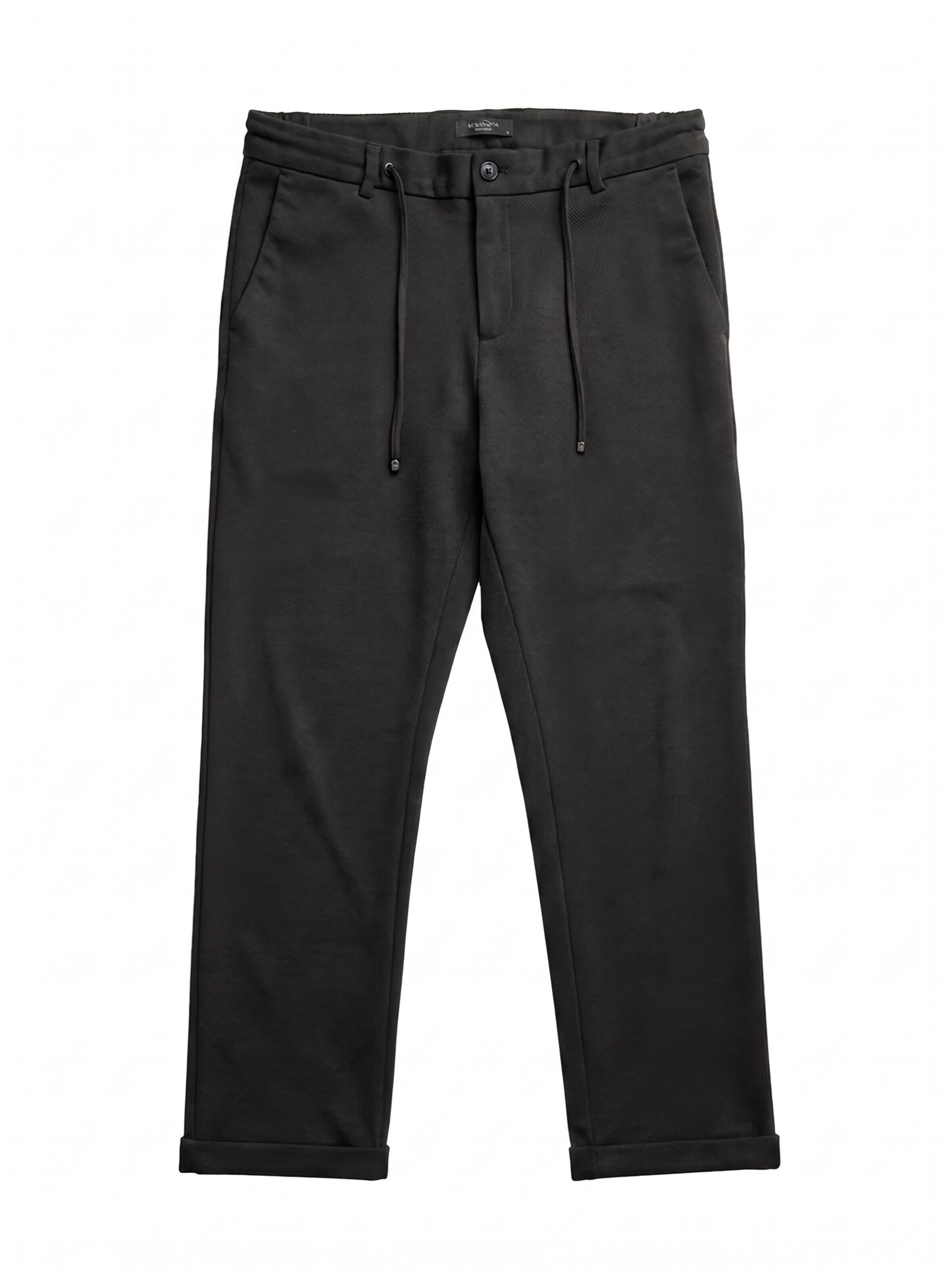 INSPR Regular Chino Pants 'Odisseas trackpants' in Black: front