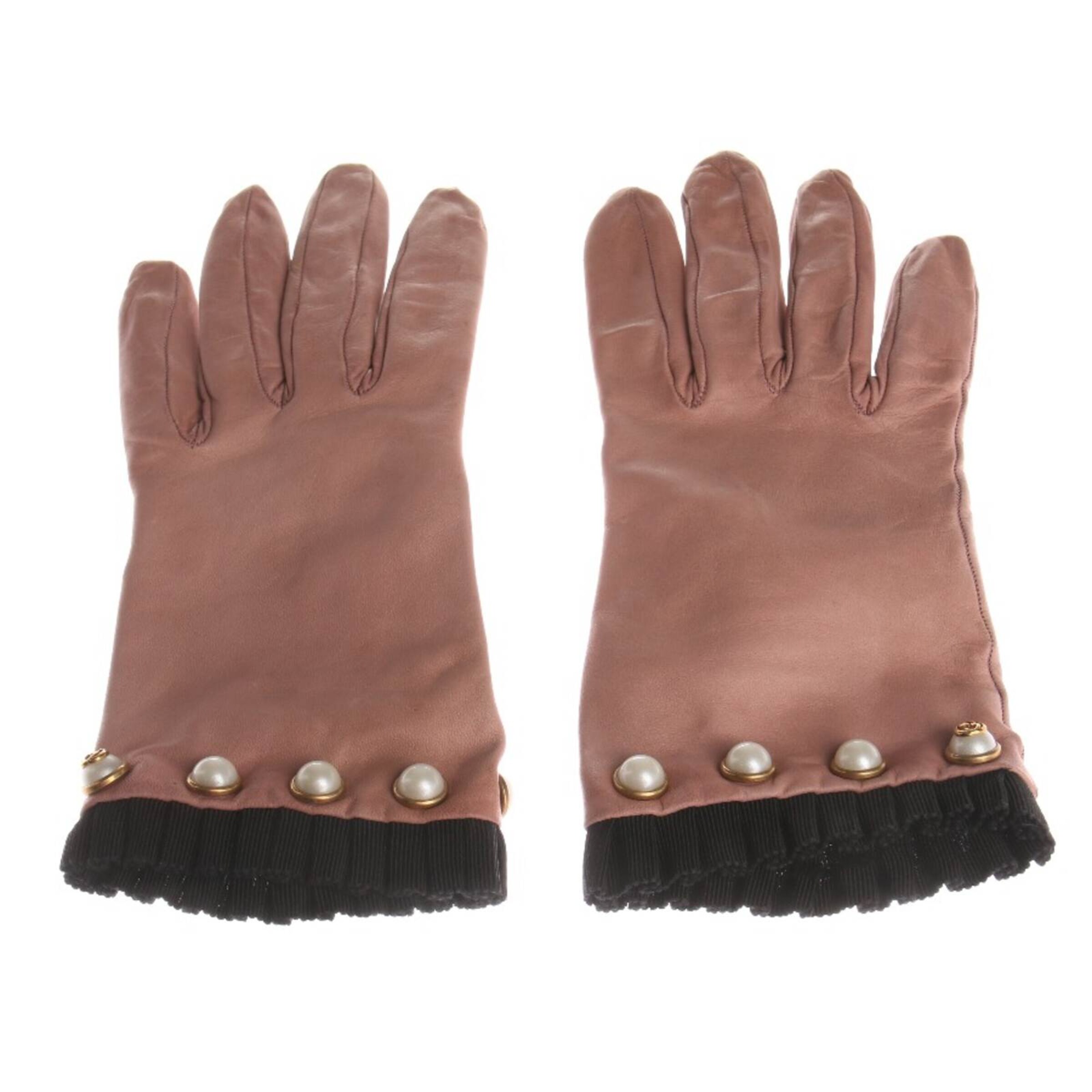 Gucci Gloves in M in Pink: front