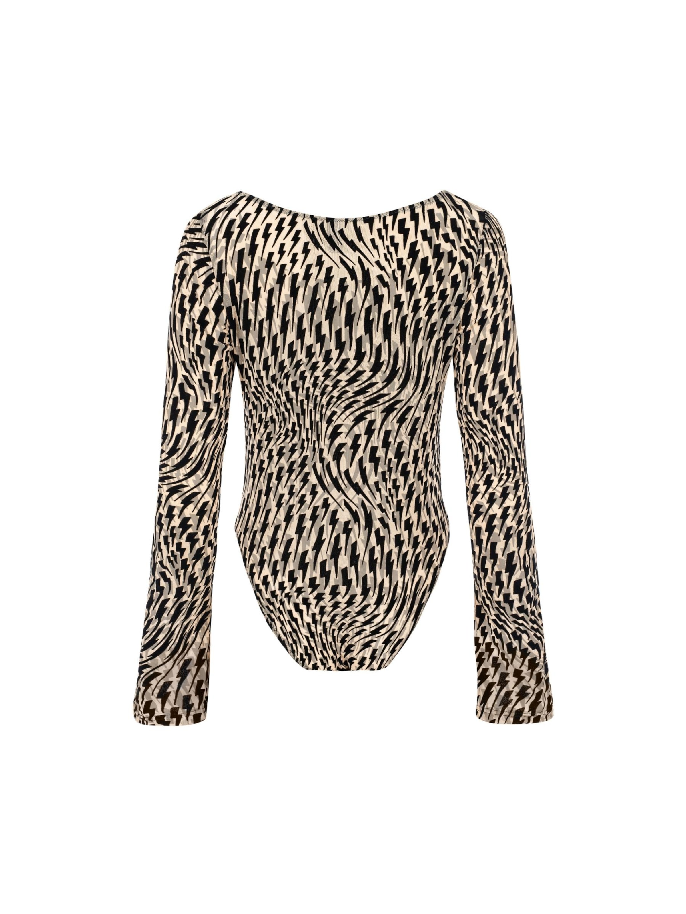 Body a camicia 'Thunderbeats Tattoo' di EKCENTRIK in beige