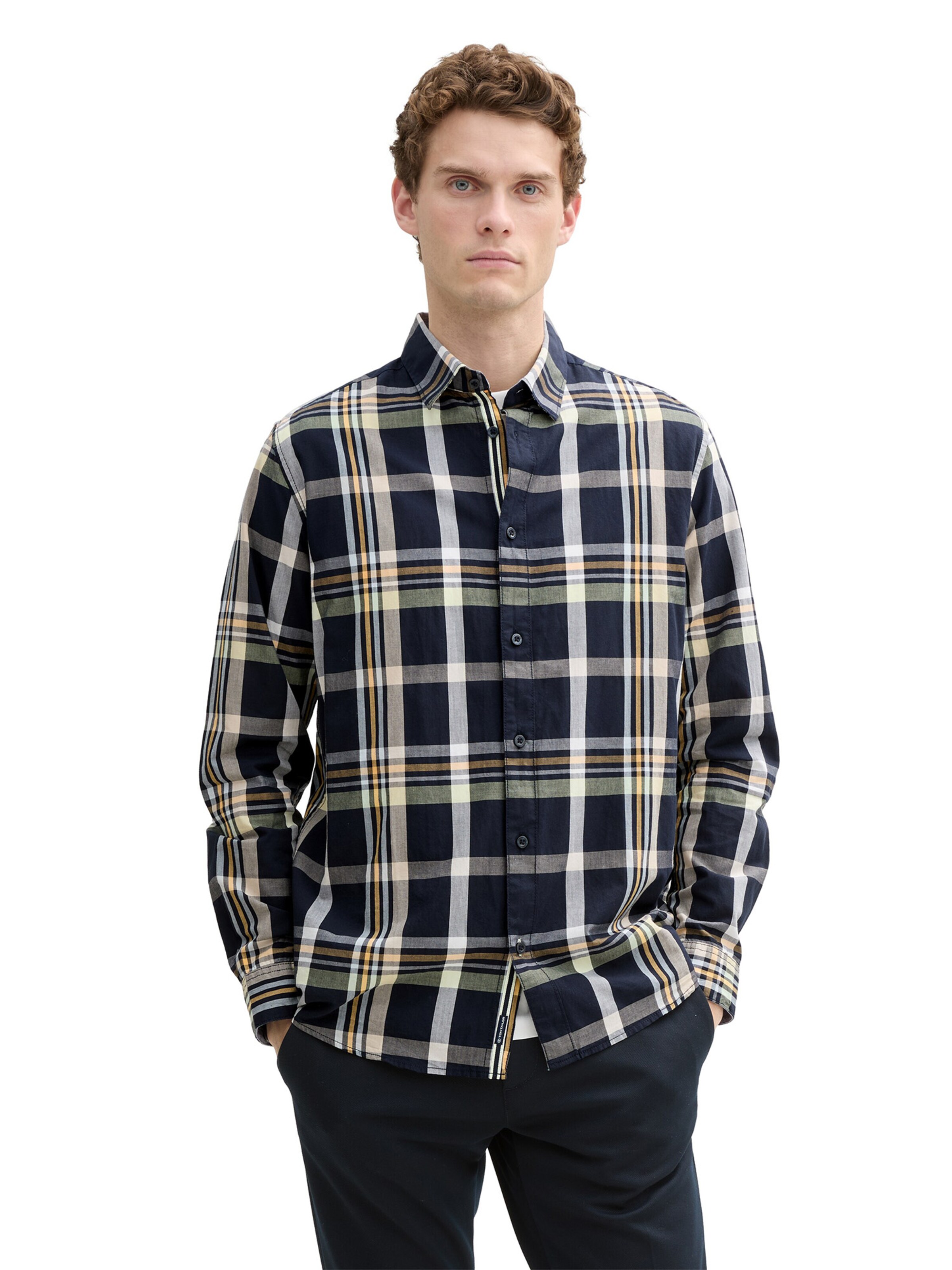 TOM TAILOR Средняя посадка Рубашка в Синий: спереди