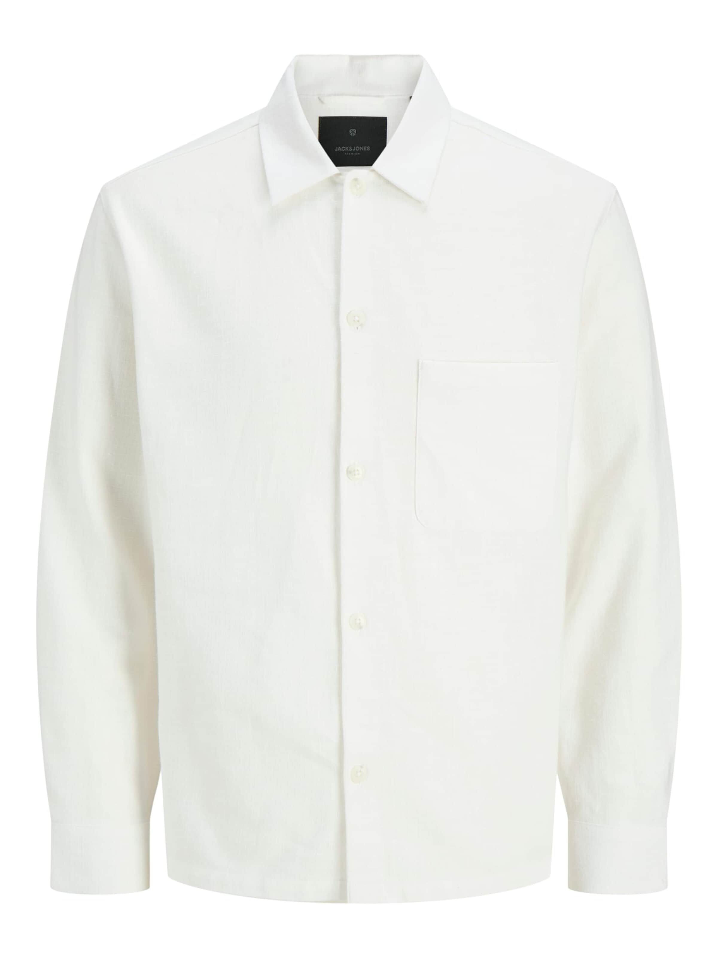 JACK & JONES Comfort fit Button Up Shirt 'Regent' in White: front