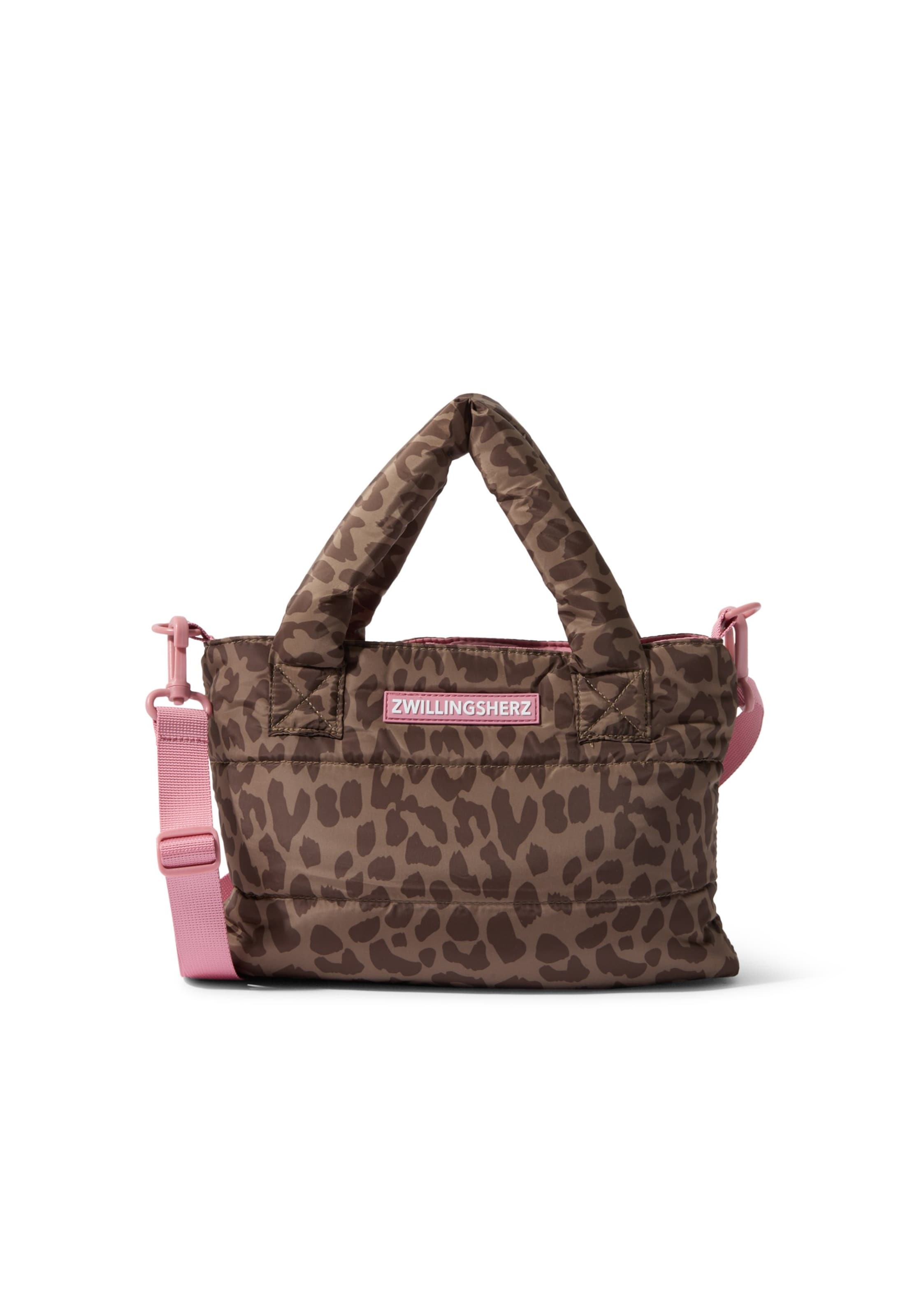 Zwillingsherz - Bolso de mano 'Leo Allover' en beige: frente