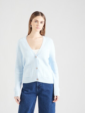 Cartoon Knit Cardigan in Blue: front