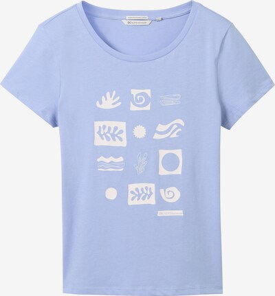 TOM TAILOR DENIM T-Shirt in taubenblau / weiß, Produktansicht