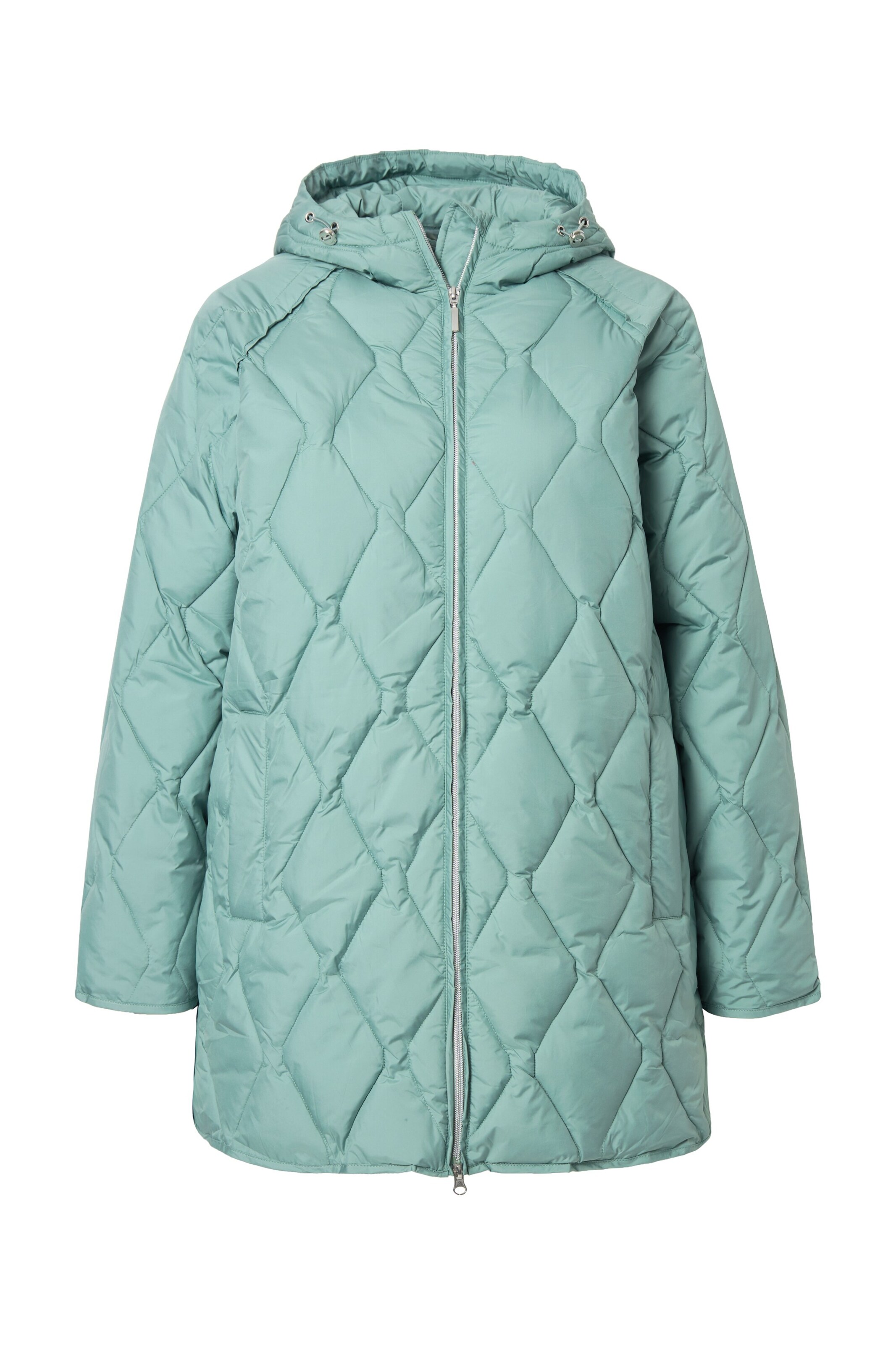 Ulla Popken Wintermantel in Groen: voorkant