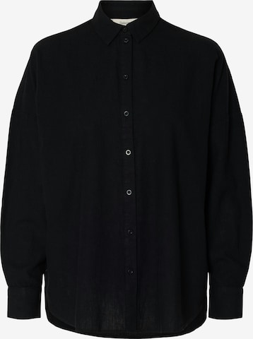 SELECTED FEMME Блуза 'SLFLINNIE-NOVA' в черно: отпред