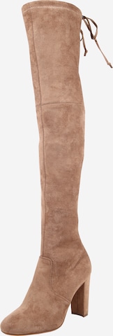 ABOUT YOU Overknee laarzen 'Liya' in Beige: voorkant