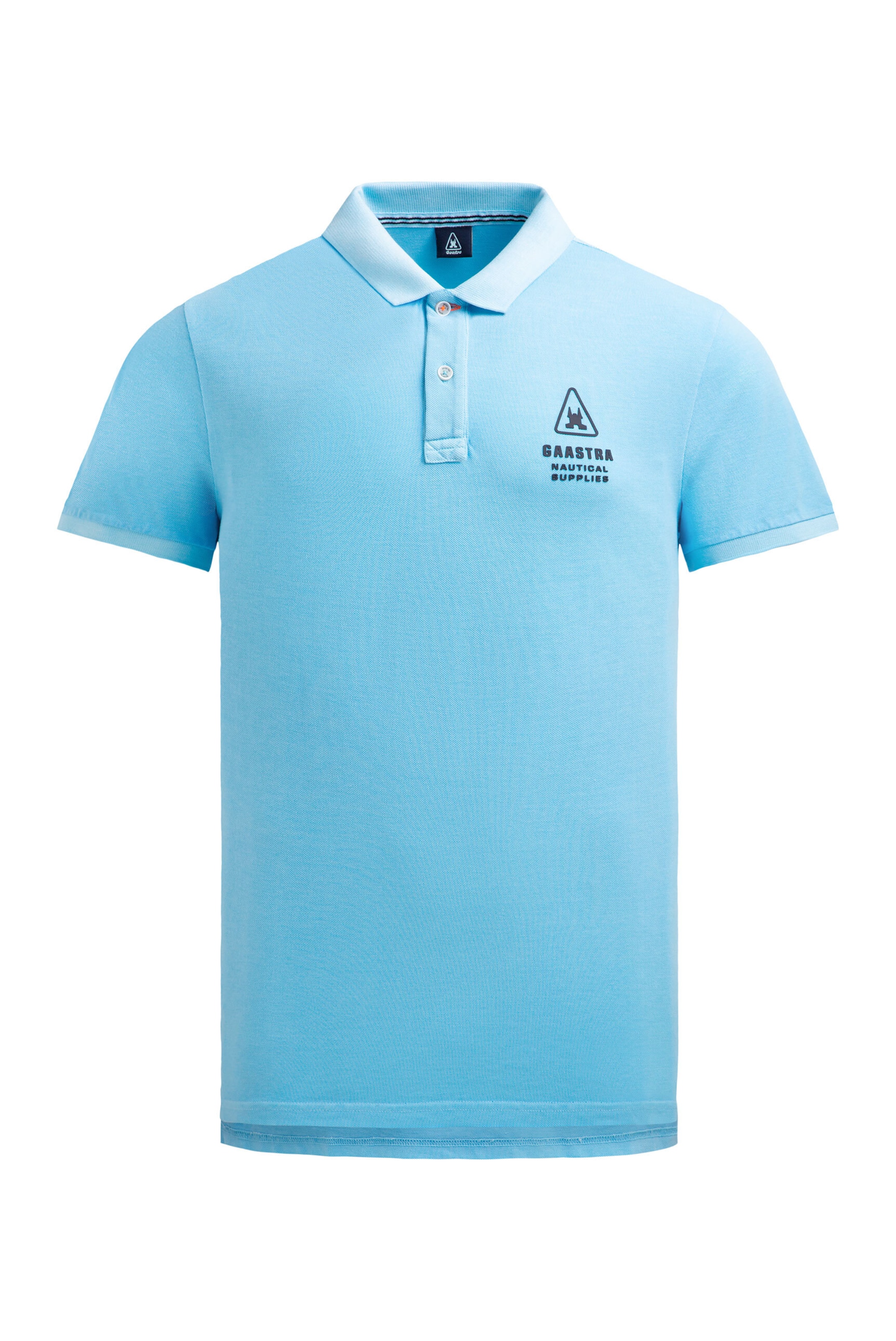 Gaastra Poloshirt Kurzarm aus Pikee mit Rubber Logo in Blau: Vorderseite