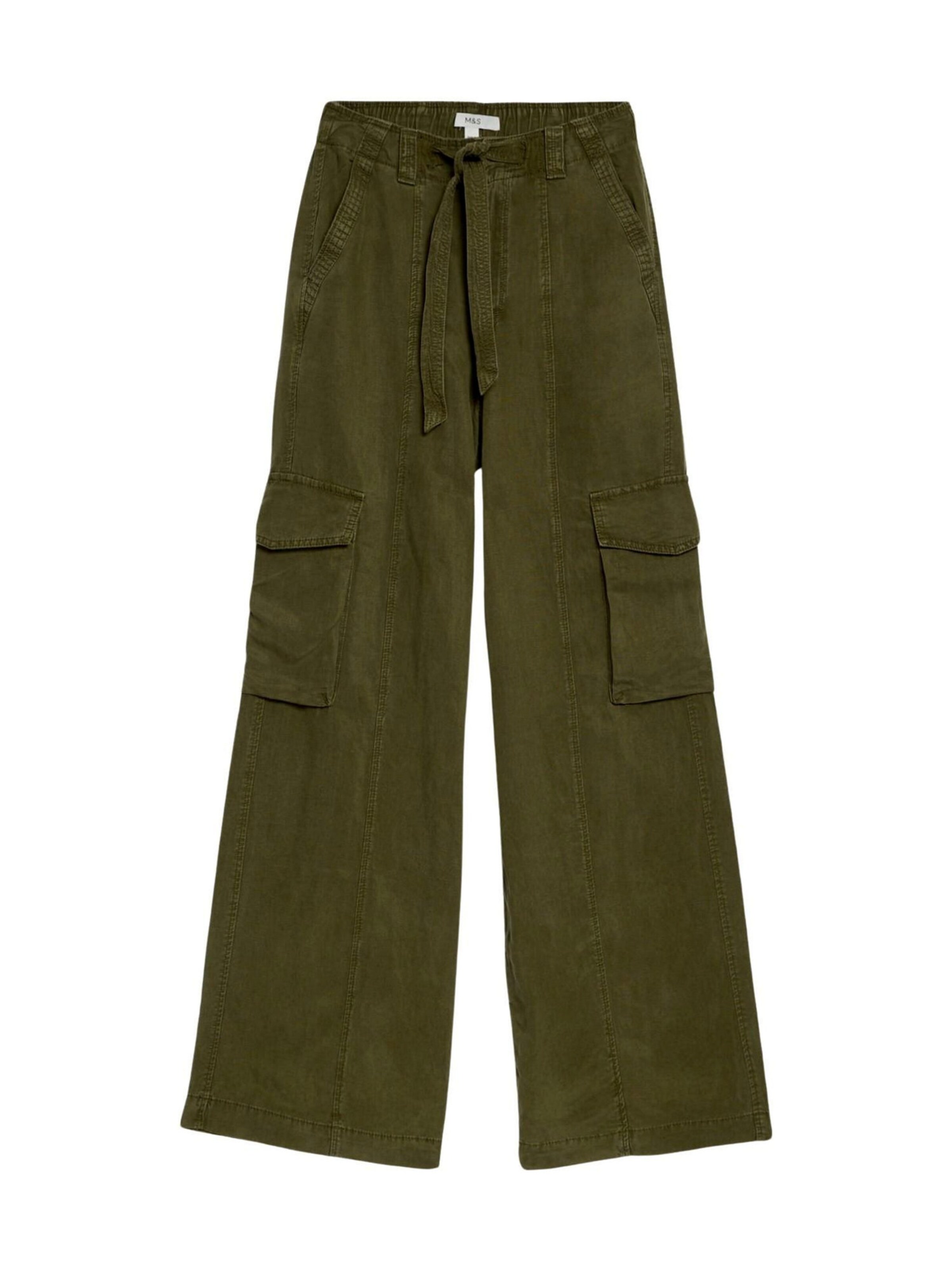 Wide Leg Pantalon cargo Marks & Spencer en vert