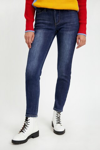 Finn Flare Skinny Jeans in Blue: front