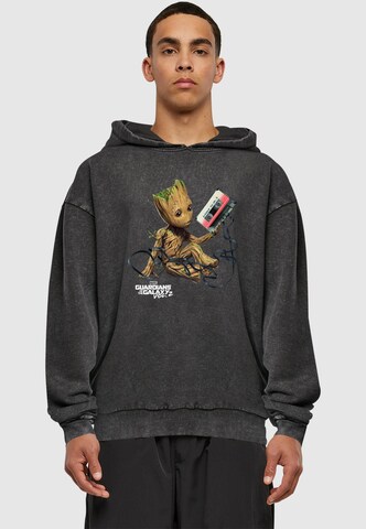 ABSOLUTE CULT Sweatshirt 'Guardians Of The Galaxy Vol2 - Groot Tape' in Zwart: voorkant