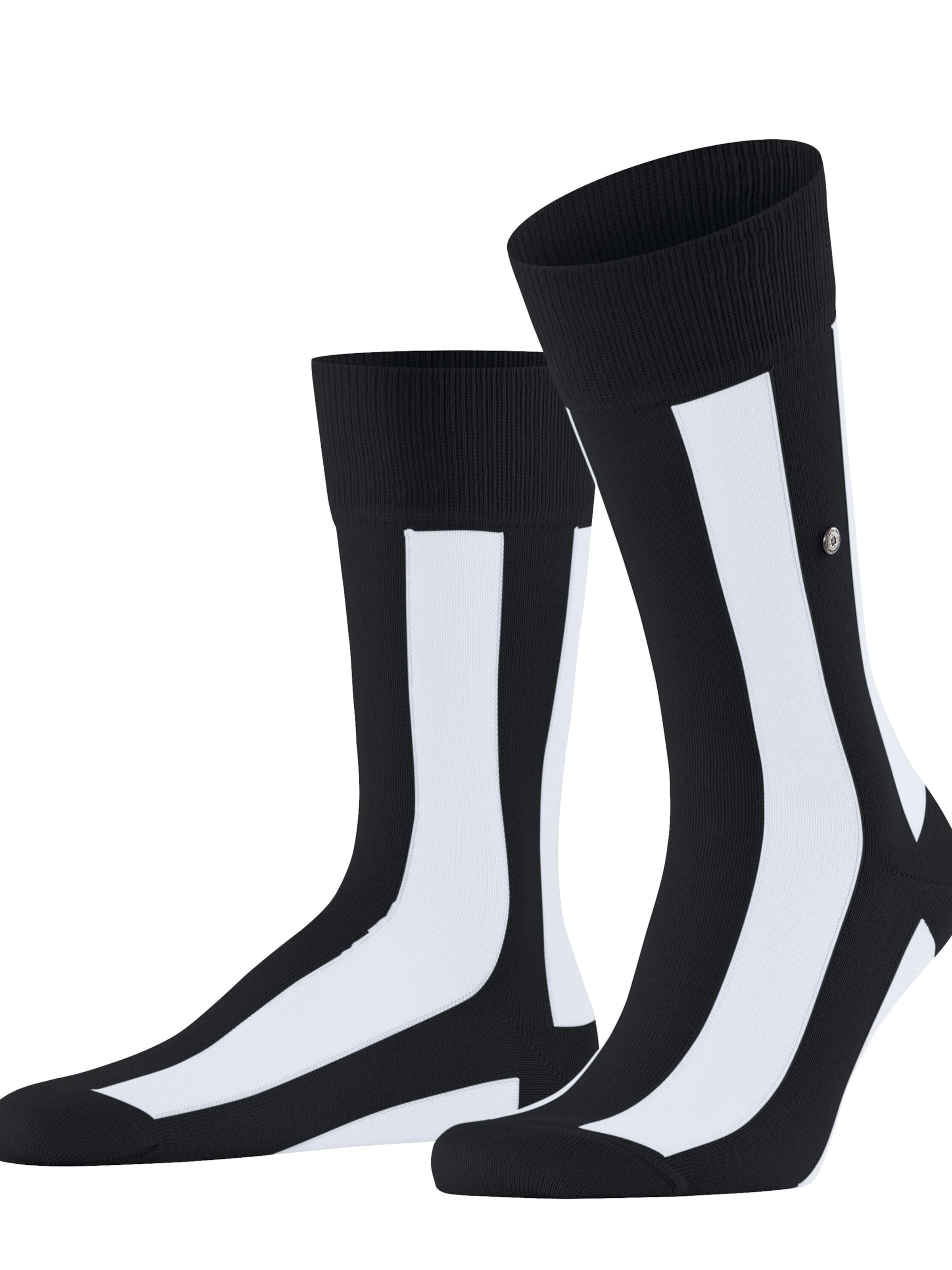 BURLINGTON Socken 'Retro Lines'‌‌‌‌‌‌ in Schwarz: Vorderseite